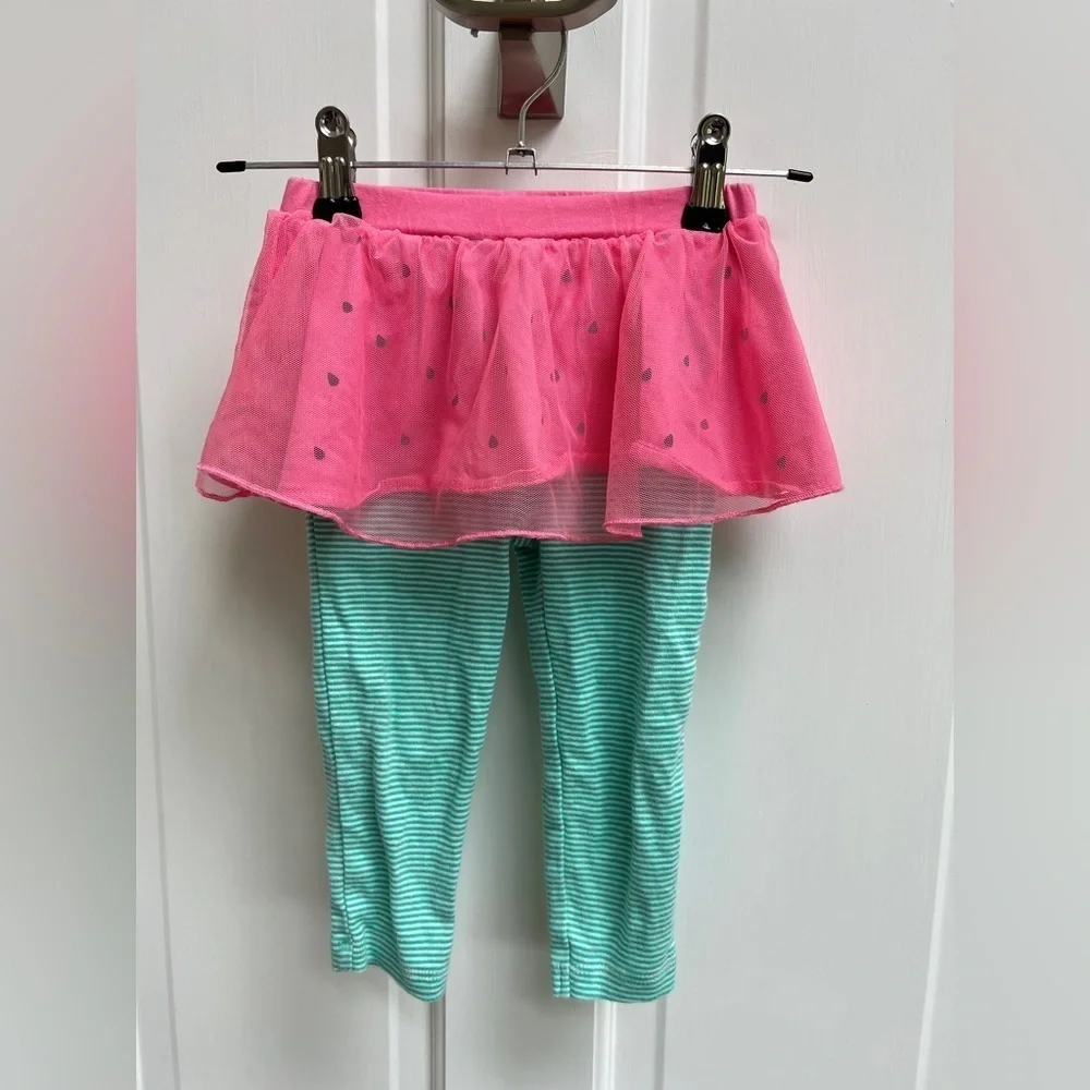 Carter’s 18M Pink Seed and Green Stripe Watermelon Stretch Leggings Pants
